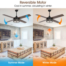 Carregar imagem no visualizador da galeria, 52&quot; Cason Modern Downrod Mount Reversible Ceiling Fan with Lighting and Remote Control
