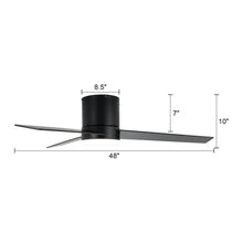 Cargar imagen en el visor de la galería, 48&quot; Flush Mount Ceiling Fan 3 Blades with LED Lighting and Remote Control
