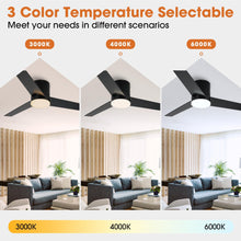 Cargar imagen en el visor de la galería, 48&quot; Flush Mount Ceiling Fan 3 Blades with LED Lighting and Remote Control
