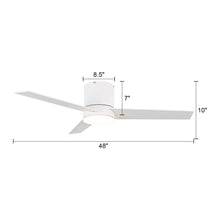 Cargar imagen en el visor de la galería, 48&quot; Flush Mount Ceiling Fan 3 Blades with LED Lighting and Remote Control
