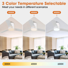 Cargar imagen en el visor de la galería, 48&quot; Flush Mount Ceiling Fan 3 Blades with LED Lighting and Remote Control
