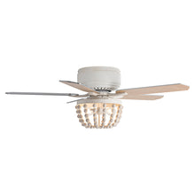 Cargar imagen en el visor de la galería, 48&quot; New Delhi Farmhouse Flush Mount Reversible Ceiling Fan with Lighting and Remote Control
