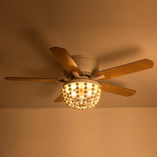 Cargar imagen en el visor de la galería, 48&quot; New Delhi Farmhouse Flush Mount Reversible Ceiling Fan with Lighting and Remote Control
