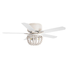 Cargar imagen en el visor de la galería, 48&quot; New Delhi Farmhouse Flush Mount Reversible Ceiling Fan with Lighting and Remote Control
