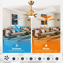 Load image into Gallery viewer, 48&quot; Linden DC Motor Downrod Mount Reversible Ceiling Fan with Lighting and Remote Control
