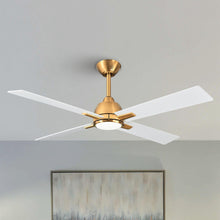 Load image into Gallery viewer, 48&quot; Linden DC Motor Downrod Mount Reversible Ceiling Fan with Lighting and Remote Control
