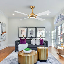 Load image into Gallery viewer, 48&quot; Linden DC Motor Downrod Mount Reversible Ceiling Fan with Lighting and Remote Control

