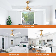 Load image into Gallery viewer, 48&quot; Linden DC Motor Downrod Mount Reversible Ceiling Fan with Lighting and Remote Control
