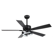 Carregar imagem no visualizador da galeria, 52&quot; 5 Blades Black Ceiling Fan with Lighting

