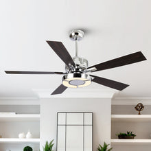 Cargar imagen en el visor de la galería, 52&quot; Vendome Industrial DC Motor Downrod Mount Reversible Ceiling Fan with Lighting and Remote Control
