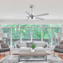 Cargar imagen en el visor de la galería, 52&quot; Vendome Industrial DC Motor Downrod Mount Reversible Ceiling Fan with Lighting and Remote Control
