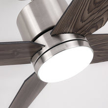 Cargar imagen en el visor de la galería, 52&quot; Ashby Industrial Satin Nickel DC Motor Ceiling Fan with LED Lighting and Remote Contro
