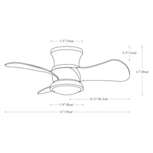 Load image into Gallery viewer, 31&quot; Mazon Modern DC Motor Flush Mount Reversible Ceiling Fan with LED Lighting and Remote Control
