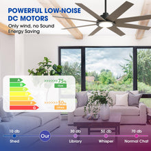Carregar imagem no visualizador da galeria, 60&quot; DC Motor 8 Blades Modern Downrod Mount Ceiling Fan with LED Light and Remote Control

