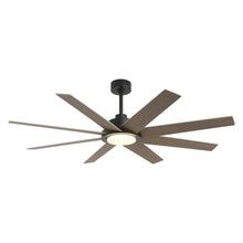 Carregar imagem no visualizador da galeria, 60&quot; DC Motor 8 Blades Modern Downrod Mount Ceiling Fan with LED Light and Remote Control
