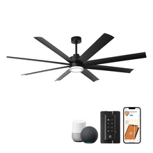 Load image into Gallery viewer, 72 Inch Daugava Modern Downrod Mount Smart Fan with LED Light
