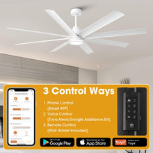 Load image into Gallery viewer, 72 Inch Daugava Modern Downrod Mount Smart Fan with LED Light
