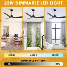 Load image into Gallery viewer, 52&quot; DC Motor 3 Blades Modern Downrod Mount Smart Fan with LED Light
