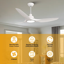 Load image into Gallery viewer, 52&quot; DC Motor 3 Blades Modern Downrod Mount Smart Fan with LED Light
