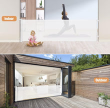 Load image into Gallery viewer, BETERTEK 155 Inch Extra Wide Retractable Baby Gates Extra Wide Baby Gate for Large Openings Extra Long Baby Gate Indoor Extra Large Baby Gate Retractable

