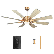 Cargar imagen en el visor de la galería, 60&quot; Oretha Windmill DC Ceiling Fan with LED Lighting
