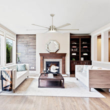 Load image into Gallery viewer, 65 Inch Freda DC Motor Modern Downrod Ceiling Fan with LED Light and Remote Control
