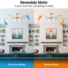 Load image into Gallery viewer, 70&quot; Modern Brushed Nickel DC Motor Downrod Mount Ceiling Fan with Lighting and Remote Control
