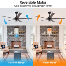 Cargar imagen en el visor de la galería, 65&quot; Modern Reversible Ceiling Fan with Lighting and Remote Control
