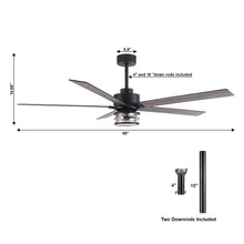 Cargar imagen en el visor de la galería, 65&quot; Modern Reversible Ceiling Fan with Lighting and Remote Control
