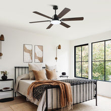 Carregar imagem no visualizador da galeria, 60&quot; Industrial DC Motor Downrod Mount Reversible Ceiling Fan with Lighting and Remote Control
