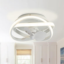 Load image into Gallery viewer, Vaczon 13&quot; Flush Mount Caged Fan with Light and Remote Control
