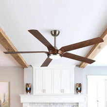 Cargar imagen en el visor de la galería, 65&quot; Fury Farmhouse DC Motor Downrod Mount Ceiling Fan with Lighting and Remote Control
