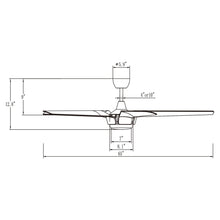 Cargar imagen en el visor de la galería, 65&quot; Fury Farmhouse DC Motor Downrod Mount Ceiling Fan with Lighting and Remote Control
