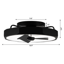 Cargar imagen en el visor de la galería, 19&quot; Britton Flush Mount Reversible Ceiling Fan with Remote Control
