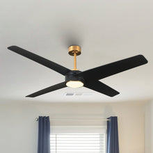 Carregar imagem no visualizador da galeria, 60&quot; Parvez Modern DC Motor Downrod Mount Reversible Ceiling Fan with Lighting and Remote Control
