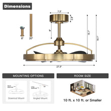 Load image into Gallery viewer, 27&quot; Arthur Industrial DC Motor Downrod Mount Ceiling Fan with Lighting and Remote Control
