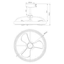 Cargar imagen en el visor de la galería, 28&quot; Sawyer Industrial Satin Nickel DC Motor Downrod Mount Ceiling Fan with Lighting and Remote Control
