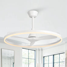 Cargar imagen en el visor de la galería, 32&quot; Theron Industrial DC Motor Downrod Mount Reversible Ceiling Fan with LED Lighting and Remote Control
