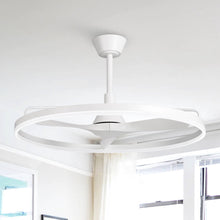 Cargar imagen en el visor de la galería, 32&quot; Theron Industrial DC Motor Downrod Mount Reversible Ceiling Fan with LED Lighting and Remote Control
