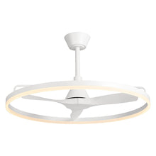 Cargar imagen en el visor de la galería, 32&quot; Theron Industrial DC Motor Downrod Mount Reversible Ceiling Fan with LED Lighting and Remote Control
