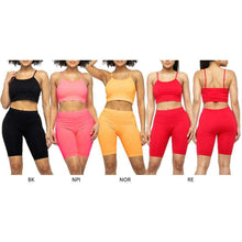 Load image into Gallery viewer, SEAMLESS CROP TANK &amp; BIKER SHORT SET
