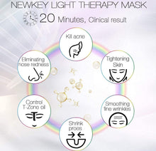 Load image into Gallery viewer, NEWKEY Blue Light Therapy for Acne, 7 Colors LED Face Mask Light Therapy, Blue Red Light Therapy Mask for Wrinkle Acne - Photon Skin Care Beauty Masks
