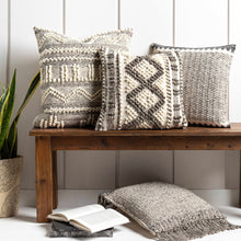 Load image into Gallery viewer, Sagamore Cream Trellis Wool&amp;Cotton Throw Pillow

