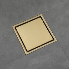 Load image into Gallery viewer, Brushed Gold stainless floor drain 6x6inch
