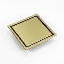 Load image into Gallery viewer, Brushed Gold stainless floor drain 6x6inch
