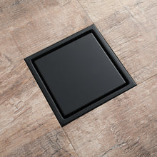 Load image into Gallery viewer, Matte Black stainless floor drain 6x6inch
