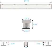 Load image into Gallery viewer, Brushed nickel Linear shower drain stainless steel material 24 inch with tile insert 2-in-1 cover with hair strainer and adjustment feet
