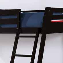 Cargar imagen en el visor de la galería, Solid Wood Twin / Full Bunk Bed with Reversible Angled Ladder and Underbed Drawers
