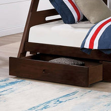 Cargar imagen en el visor de la galería, Solid Wood Twin / Full Bunk Bed with Reversible Angled Ladder and Underbed Drawers
