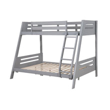 Cargar imagen en el visor de la galería, Solid Wood Twin / Full Bunk Bed with Reversible Angled Ladder and Underbed Drawers

